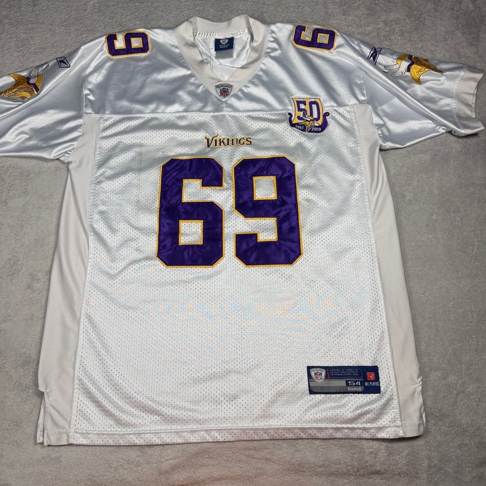 Reebok Minnesota Vikings Jared Allen NFL Jersey Mens 54 White 50th Anniversary
